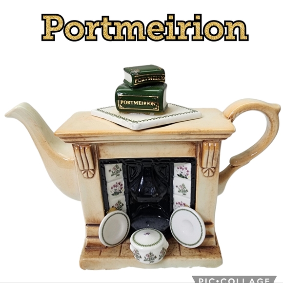 Portmeirion Other - PORTMEIRION 2 Piece Teapot Vintage Ceramic Removable Top Made in England